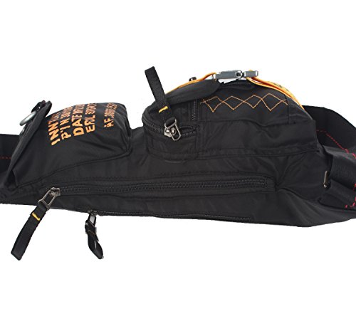 Innturt Nylon Sling Bag Daypack Chest Bag Messenger Backpack Outdoor (Black & Yellow) - Thumbnail 3