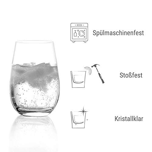 Stölzle Lausitz Event Wassergläser 6er-Set I 465ml Wasser Becher in zeitlosem Design I Spülmaschinengeeignete & Bruchresistente Saftbecher I Everyday Kristallbecher aus bleifreiem Kristallglas – Bild 4