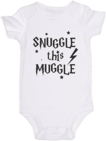 "Snuggle This Muggle" / Harry Potter / JoviGear / Cute Baby Onesie (12m, White)