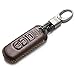Vitodeco Genuine Leather Smart Key Keyless Remote Entry Fob Case Cover with Key Chain for Mazda 3, 6, CX-3, CX-5, CX-9, MX-5 MIATA (4 Buttons, Brown)