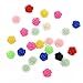 50pcs/lot 10mm Random Mixed Colours Flat Base Resin Flower Jewelry Beads DIY Finding Accessory