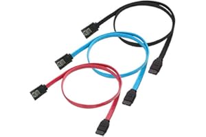 Modeshell (3-Pack) SATA III Data Cable 6.0 Gbps with Locking Latch SATA 3 Cable 20 Inches / 50 Centimeter