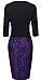 HOMEYEE Women's Vintage Colorblock Business Pencil Dress B237 (M, Black Purple)