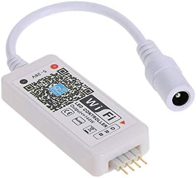 LED WiFi Controller Compatible with Alexa/Google Home Voice Control for 5050/3528 RGB LED Strip Lights with 16 Million Colors Change/Dimmer/Timer/Sound Activated - Free Apple/Android App Control