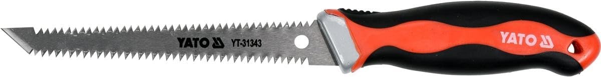 Yato Professional Plaster Saw | 180 mm | Two-Component Handle | Double-Sided Blade | Drywall Saw, Red/Black