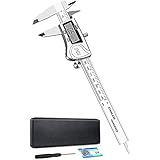 Electronic Digital Caliper 6 inch - Full Stainless Steel Metal Vernier Caliper Measuring Tool with Case LCD Screen SAE Metric Fractions and Auto Off Function, IP54 Waterproof, by Tcisa