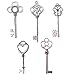 SL crafts Mixed Set of 50 Skeleton Keys Key charms in Antique Silver 53-68mm