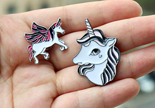 KimYoung Cute Enamel Lapel Pin Sets Carton Animal Brooch Pin (Unicorn Enamel Pins)