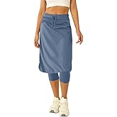 Women 20" Knee Length Tennis Skirt with Built in Legging Golf Skirts Skirted Legging with Pockets