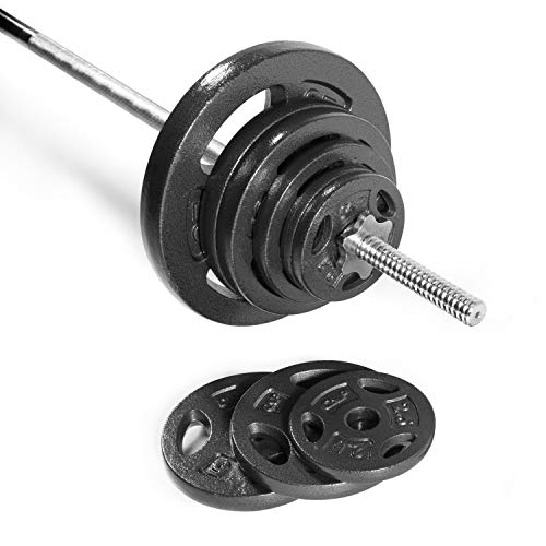 CAP Barbell Standard 1-Inch Grip Weight Plates, Single, Black,