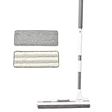 HOMHH Microfiber Flat Mop Multi Slots Switch for Cleaning Hardwood and Floors, Includes: 1 Mop, 1 Dirt Removal Scrubber, 3 Wet Cloth Refills