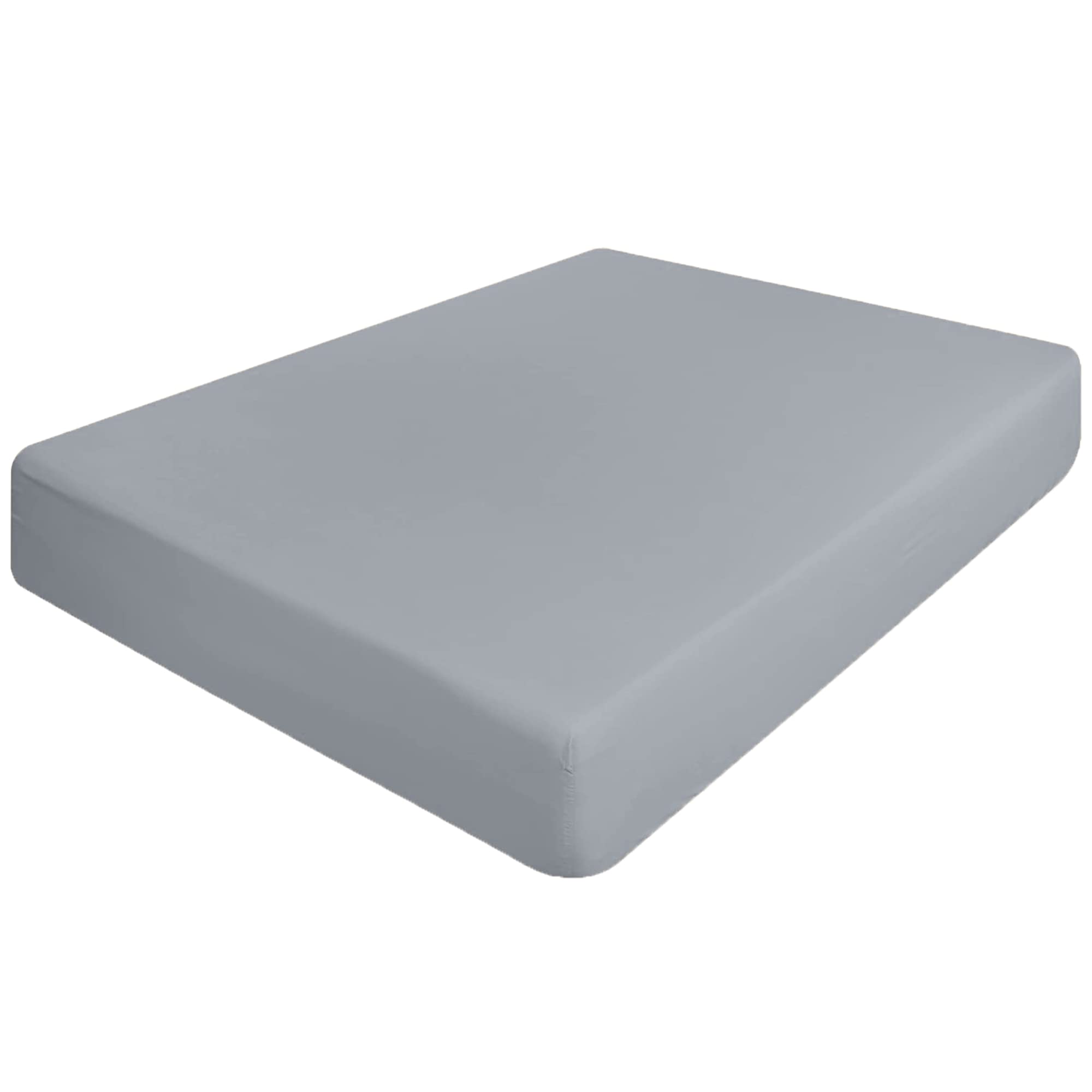 Apex Furnishings Bedding Double Fitted Sheet Grey - Deep Pocket 12 inch (30 cm) Soft Brushed Microfibre Corners Elastic Easy Care Bottom Bedsheets