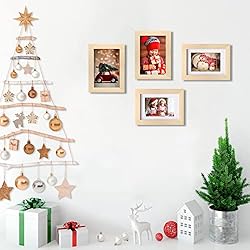 KINLINK 4x6 Picture Frames Natural Wood Frames with