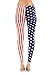 Women's American Flag Ankle Jeggings Leggings Patriotic Pants - USA OS