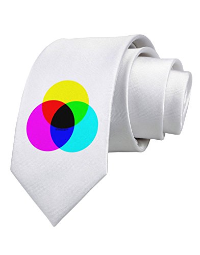 TooLoud CMYK Color Model Printed White Neck Tie