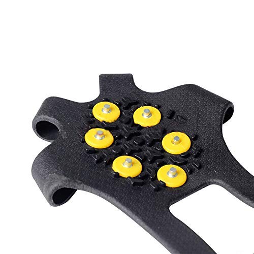 SYOURSELF Ice Cleats Snow Grips Overshoes Boots, Anti-Slip Silicone Portable Walk Traction Cleats Stainless Steel Spikes for Walking, Jogging, Hiking, Climbing, Fishing, Running, Men, Dog, Kids (M)