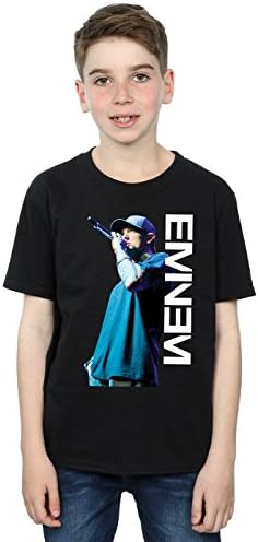 Eminem Boys Mic Pose T-Shirt 12-13 Years Black