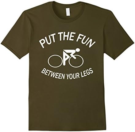 Men's Put The Fun Between Your Legs Cycling T-Shirt Medium Olive