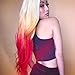 ABOREE Blonde Ombre Synthetic Wigs Long Wavy None Lace Wig Synthetic Hair for Cosplay Wig (Blonde to Yellow Red)