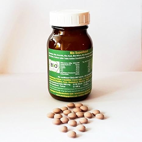 180 Bio Superfood Power Mix Tabletten 500 mg aus Bio Camu Camu Bio Baobab Bio Chia Bio Acai Bio Acerola Bio Maca im Apotheker