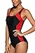 CharmLeaks Women Swimmers Bathing Suit Ladies Athletic Swimsuits one Piece Racerback Swimsuit,Black/Red,XX-Large