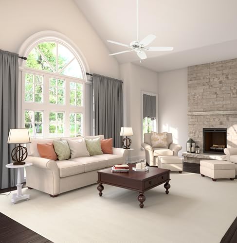 Hunter Builder Elite, Indoor, Ceiling Fan, No Light, 52 inch, Snow White | Standard Mount, Pull Chain, 5 Blades, For Bedroom, Living Room, Kitchen, 53240