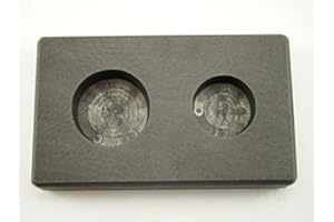 MENGLISI 1 oz & 2 oz Round Gold Bar High Denisty Graphite Mold Combo - Silver Copper