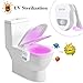 [Upgraded Version] AOSTAR Toilet Night Light Motion Activated Ultraviolet LED Toilet Bowl Light Battery Operated (8 Colors & 2 Modes)