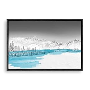 Framed Canvas Wall Art Black and White Scenery Canvas Prints Home Artwork Decoration for Living Room,Bedroom - 16x24 inches