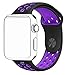 SeKon 42mm Soft Silicone Replacement Band for Apple Watch Series 2, Series 1, Sport, Edition (42mm M/L Black/Purple)