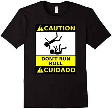 Mens Jiu Jitsu Don't Run, ROLL! caution sign 2XL Black