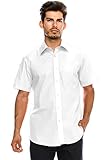 Men's Regular-Fit Solid Color Short Sleeve Dress Shirt, WHITE Shirts (XL)