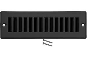Sierra Grates 4"H x 10"W [Duct Opening] Toe Kick Vent Cover | 2x10 Cabinet Toe Kick Space Register Grille | Outer Dimensions: 6" X 12" | Textured Black