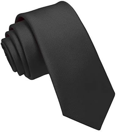 Covona 100% SILK Narrow NeckTie EXTRA Skinny BLACK Color Men's