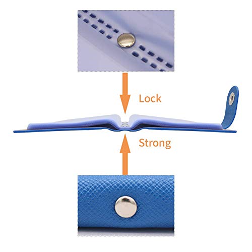 LOYMR 300 Cards PU Leather Business Name Card Books Office Business Card Holder Credit Cards Organizer (Blue) - Thumbnail 4