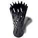 RoRo 14 Inch Tall Gothic Handcarved Black Wood Vase with Grooves