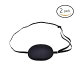 FCarolyn Silk Eye Patches, Not Light Leak, Smooth , Soft and Comfortable (2 Pack) (Black)