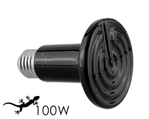VANSUKY Schwarze Keramik-Wärmelampe Heizung, AC220V Reptilienzucht Glühlampe Heizen Grübler, E27 Terrarienwärmelampen für Reptilien Schildkröte/Eidechse/Schlange/spiderï¼100Wï¼ – Bild 3