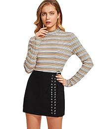 Mini falda de encaje con ojales para dama