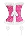 Kimring Women's Luxurious Mrs Claus Valentines Marabou Trim Overbust Corset Top