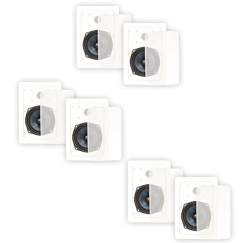 Blue Octave BDW52 In Wall Speakers 2 Way Home Theater Surround Sound 3 Pair Pack