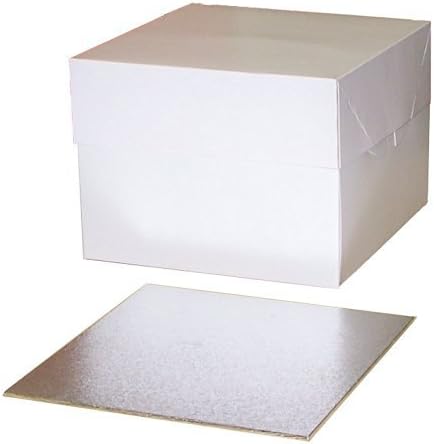 10" Cake Box with 3mm 10" Square Cake Board