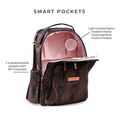 JuJuBe Be Right Back Multi-Funtional Structured Backpack/Diaper Bag, Prism Rose