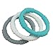 Teething Ring 3 Pack - mooi baby - Baby Teething Rings - UNISEX Baby Teether - 100% Silicone Infant Teether - No BPA - Non-Toxic - Soothing Gums - Teether Bracelet - Sensory Rings - Baby Teether Rings
