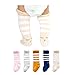 Joylish 5 Pairs Baby Knee High Socks for Girls Boys - Unisex Newborn Stockings Cotton (S: 0-12M)