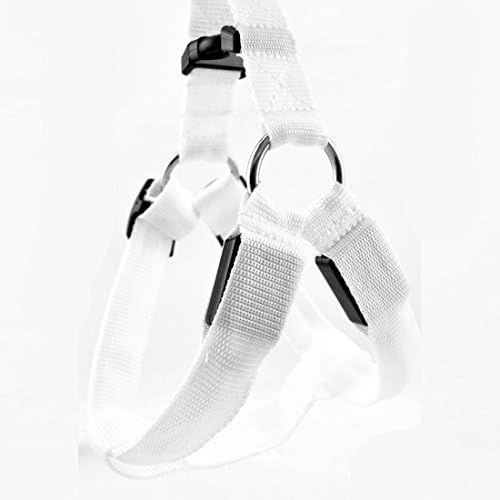 Ray-JrMALL Two-Sided Light Girdle Dog Harness Collar Safety Adjustable Secure Flashing White Small