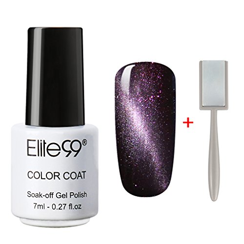 Elite99 Soak Off 3D Magnetic Cat Eye Gel Polish UV LED Nail Art 6597 Shimmer Dark Purple Free Magnet Elite99 Soak Off 3D Magnetic Cat Eye Gel Polish UV LED Nail Art 6597 Shimmer Dark Purple Free Magnet