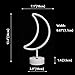 Neon Moon Lights, LED Moon Decor Neon Signs Art Decorations Crescent Night Lights Lamp for Party Supplies, Children Kids Girls Gift-Moon with Holder Base(Blue)