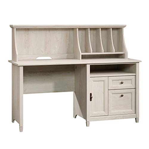 Sauder Edge Water Computer Desk With Hutch, Chalked Chestnut finish