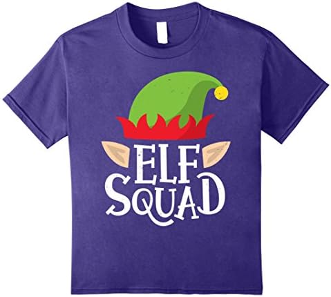 Kids Elf Squad T Shirt Christmas Funny X-mas Elves Costumes Tees 8 Purple